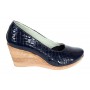 Pantofi dama casual din piele naturala platforme de 7 cm Mara Negru - P3550NCR